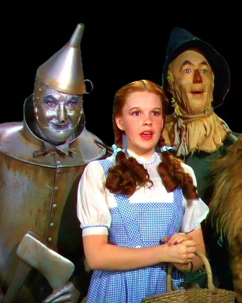 Dorothy with the Tin Man, the Scarecrow and the Cowardly Lion